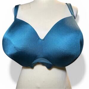 Cacique Modern Luxe Lightly Lined Balconette Bra, Underwire Peacock Blue, 44G